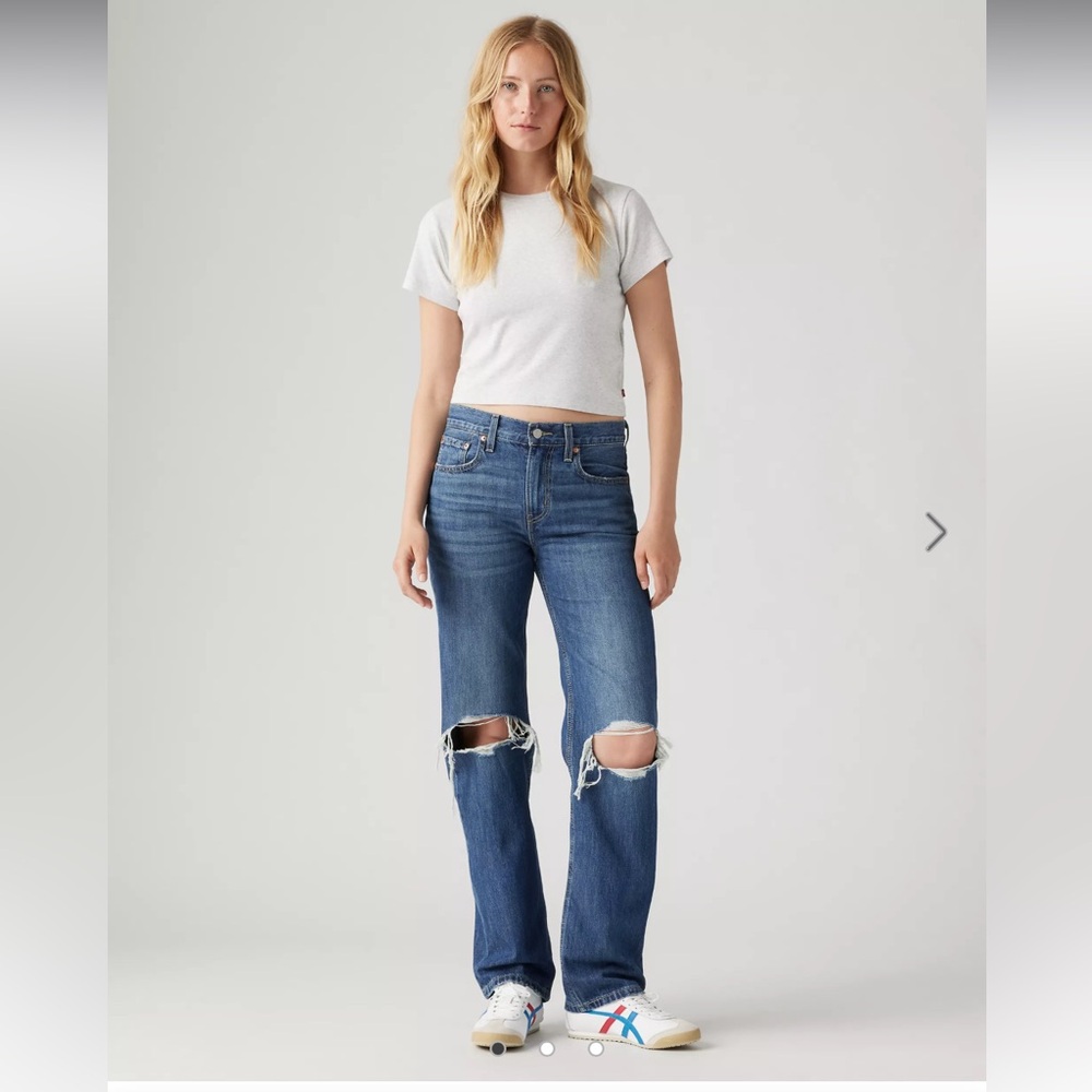 Levi's Blue Ripped Boyfriend Jeans